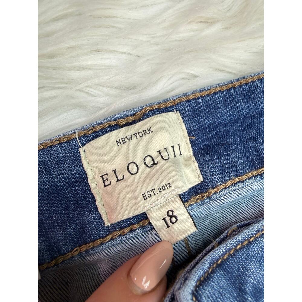 Eloquii The Leigh Super Stretch Slim Leg Jean Blue Size 18 NWT Plus Size Denim - Picture 9 of 11